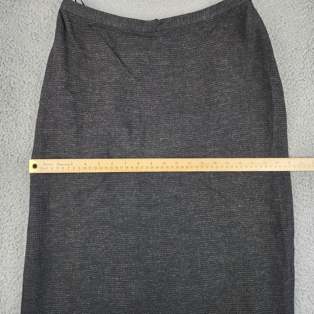 Eileen Fisher Skirt M Black Midi Lagenlook Pencil Waffle Wool Rayon Dress Casual - Picture 7 of 13